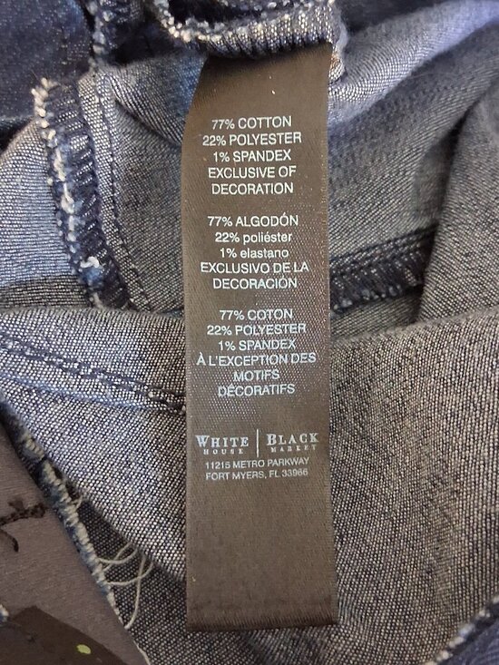 White House Black Market Blue Denim Pencil Skirt Women's Size 4 - Picture 10 of 16